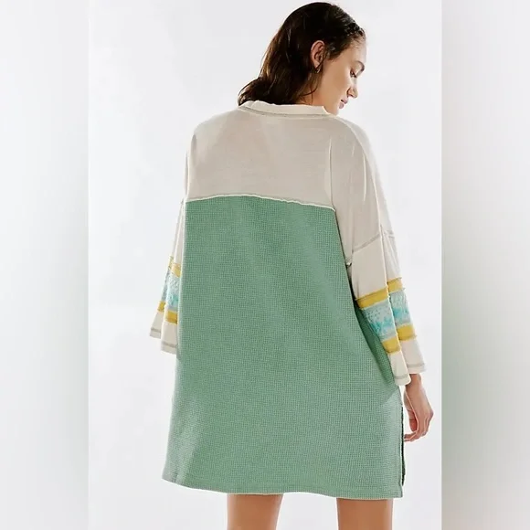 NWOT FREE PEOPLE We The Free Gameplan Tee - Green Combo - Picture 2 of 5